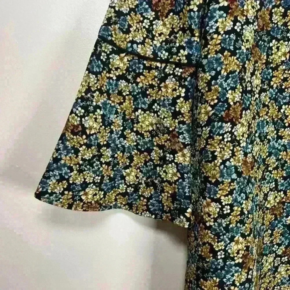 Zara | Basic Collection Floral Bell Sleeve Mini Trapeze Tunic Dress Size Small - Picture 7 of 11